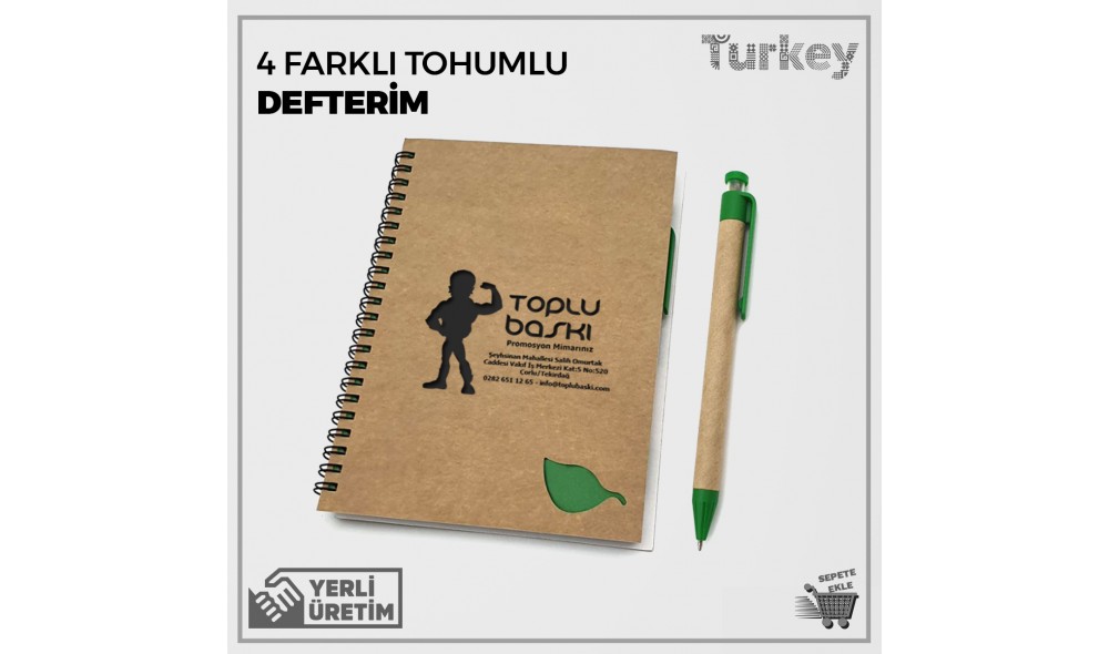 4 Farklı Tohumlu Defterim Nihan Hanım Sipariş 100 Adet